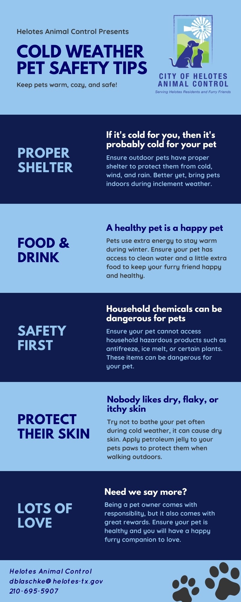 Cold Weather Pet Safety Tips Infographic