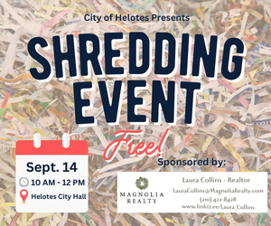 Shredding Event - Sponsored by Laura Collins with Magnolia Realty