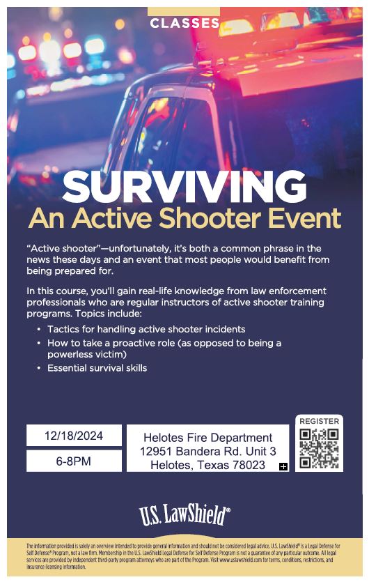 FREE COMMUNITY EVENT: Surviving an Active Shooter Event